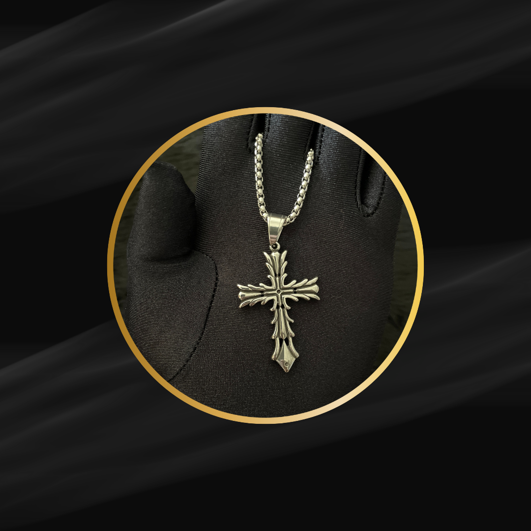 SS | C. Dior Style Cross Pendant with Chain – Trendy & Stylish