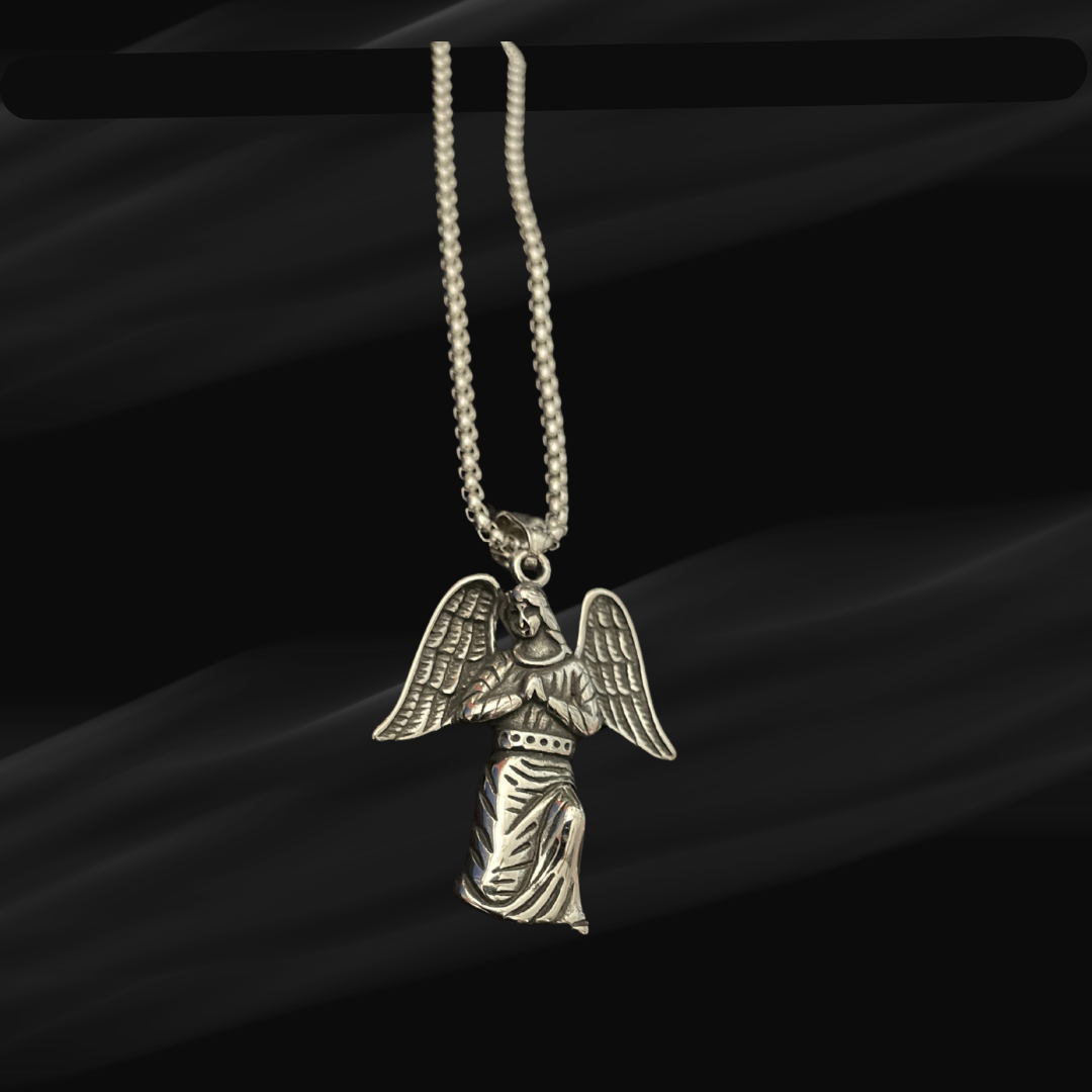 SS Angel Mother Mary Pendant with Chain