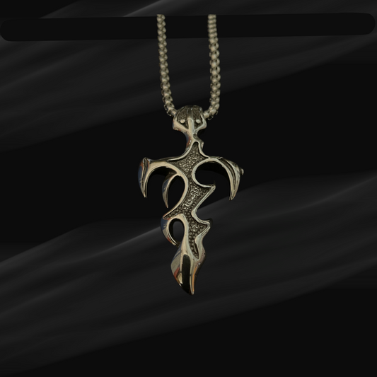 Medieval Multi-Axe Blade Pendant with Chain – Warrior-Inspired