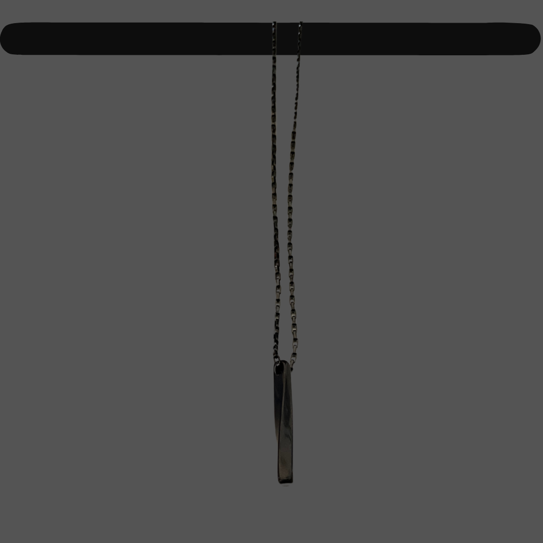 Twisted Long Bar Pendant with Chain – Modern & Minimalist