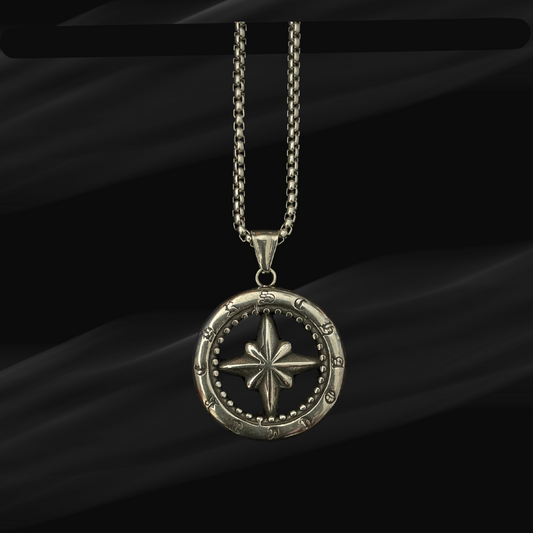 Medieval Circle Pendant with Comet Star – Cosmic Warrior Necklace